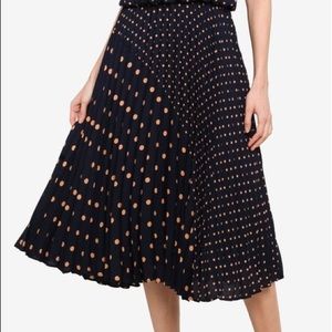 Banana Republic Pleated Polka Dot Midi Skirt
